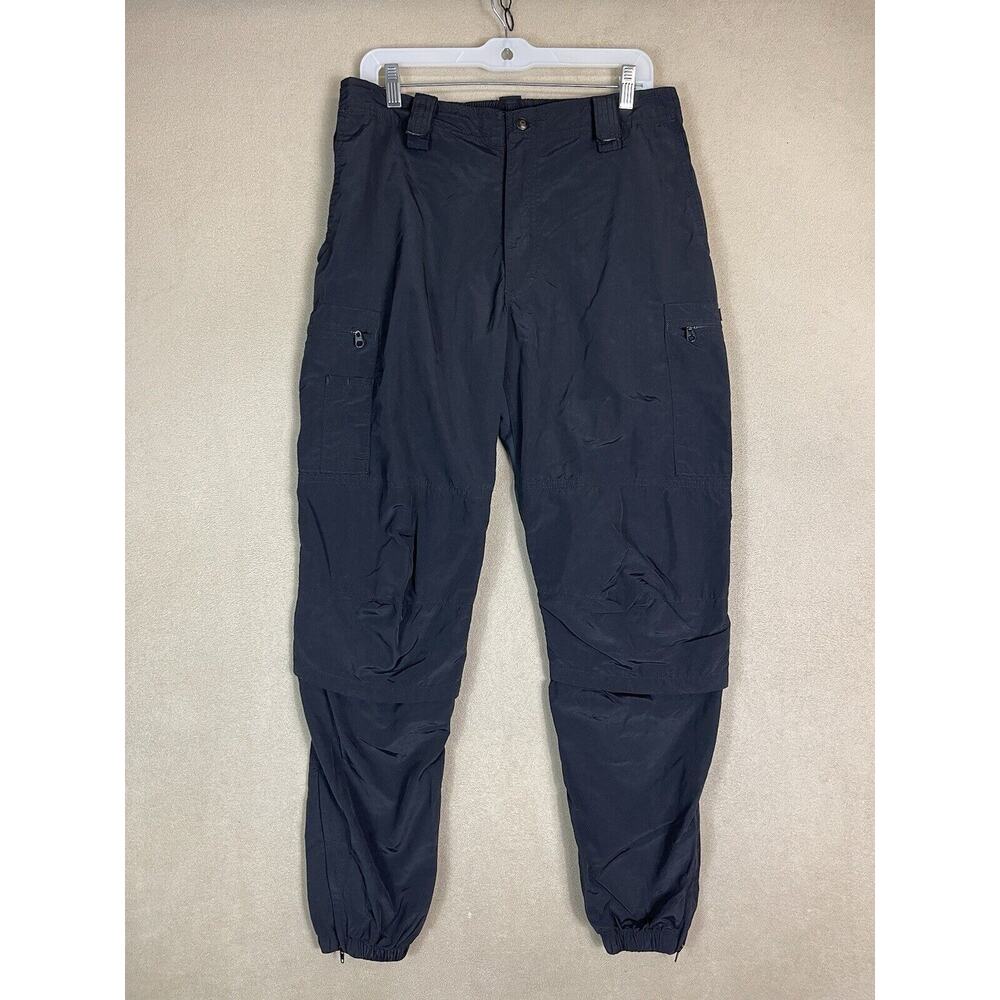 Mocean Pants Mens Large Black Zip Cargo Pocket Tapered Tech‎ Vented Pant